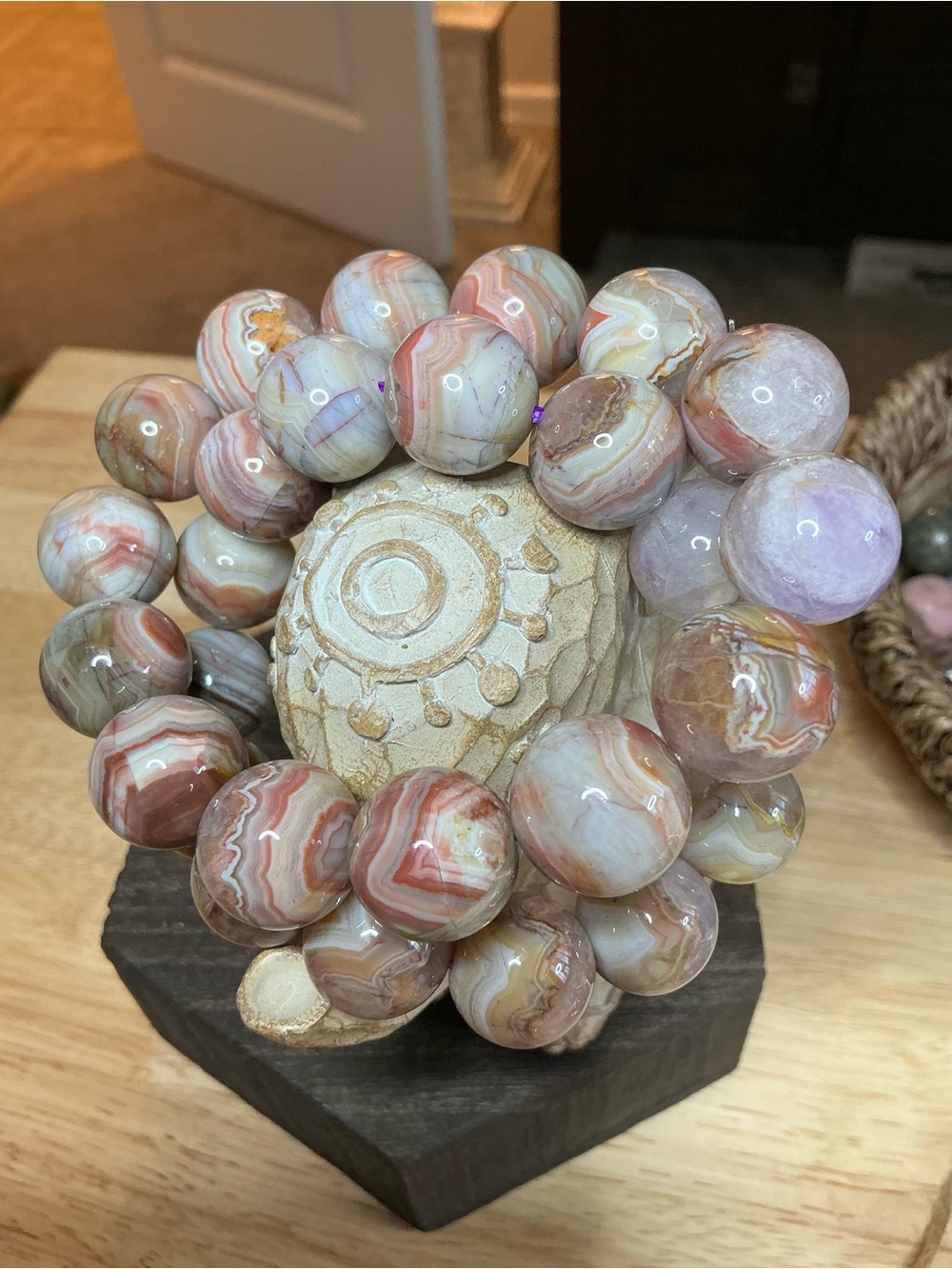 Sedona Silk ✨Aurora Agate with Amethyst 16mm - Picture 2 of 5